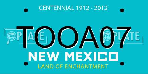 TOOA07 New Mexico License Plate