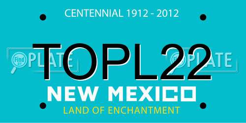 TOPL22 New Mexico License Plate