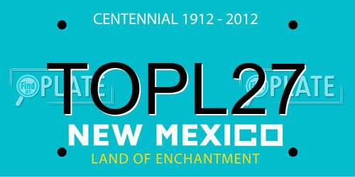 TOPL27 New Mexico License Plate