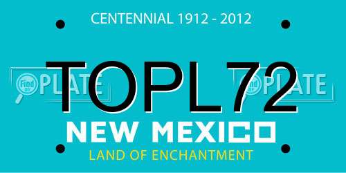 TOPL72 New Mexico License Plate
