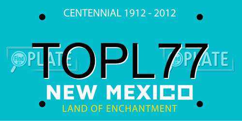 TOPL77 New Mexico License Plate