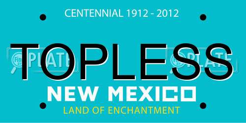 TOPLESS New Mexico License Plate