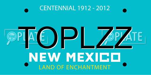 TOPLZZ New Mexico License Plate