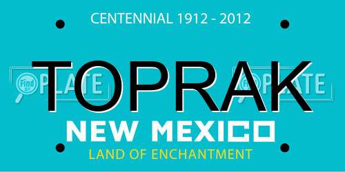 TOPRAK New Mexico License Plate
