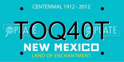 TOQ40T New Mexico License Plate