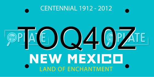 TOQ40Z New Mexico License Plate