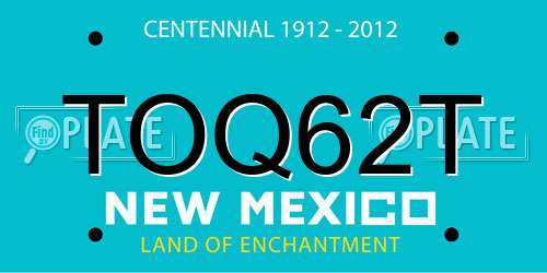 TOQ62T New Mexico License Plate