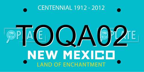 TOQA02 New Mexico License Plate
