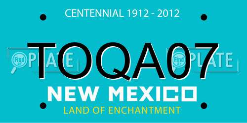 TOQA07 New Mexico License Plate
