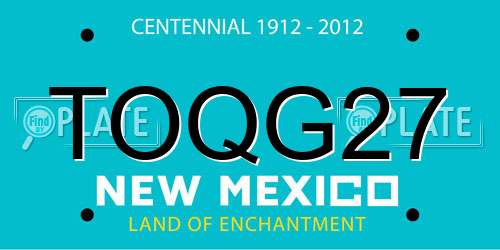 TOQG27 New Mexico License Plate