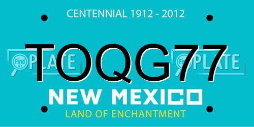TOQG77 New Mexico License Plate