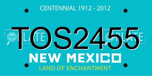 TOS2455 New Mexico License Plate