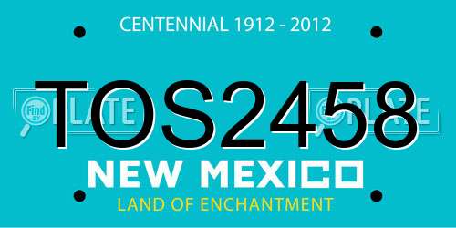 TOS2458 New Mexico License Plate