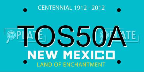 TOS50A New Mexico License Plate