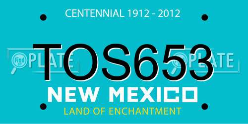 TOS653 New Mexico License Plate