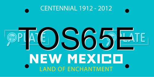TOS65E New Mexico License Plate