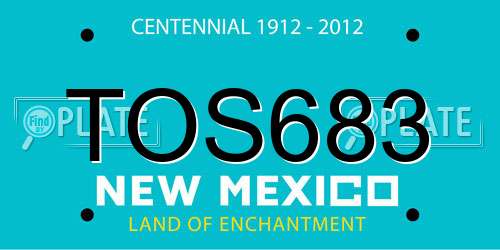 TOS683 New Mexico License Plate