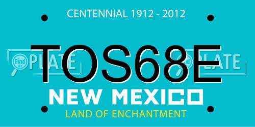 TOS68E New Mexico License Plate