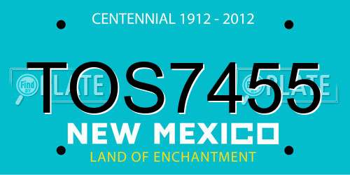 TOS7455 New Mexico License Plate