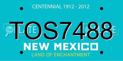 TOS7488 New Mexico License Plate