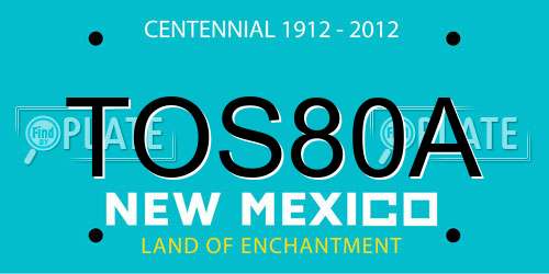 TOS80A New Mexico License Plate