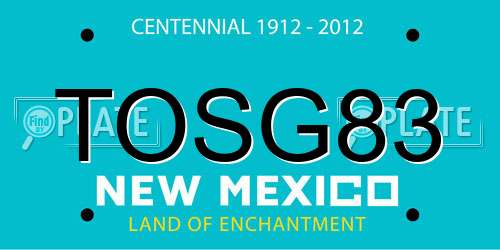 TOSG83 New Mexico License Plate