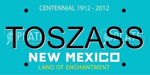TOSZASS New Mexico License Plate