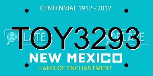TOY3293 New Mexico License Plate