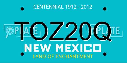 TOZ20Q New Mexico License Plate