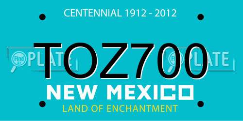 TOZ700 New Mexico License Plate