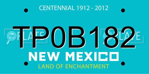 TP0B182 New Mexico License Plate