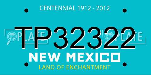TP32322 New Mexico License Plate