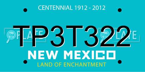 TP3T322 New Mexico License Plate