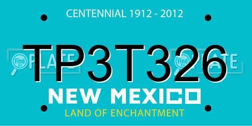 TP3T326 New Mexico License Plate