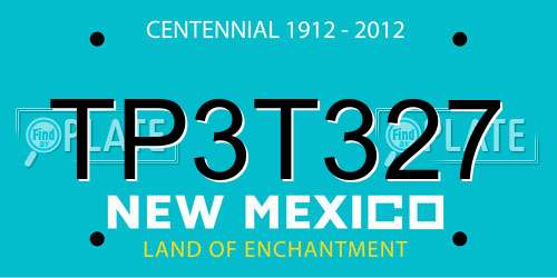 TP3T327 New Mexico License Plate