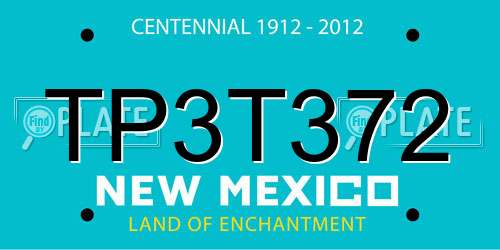 TP3T372 New Mexico License Plate