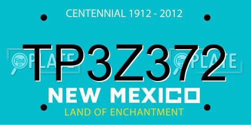 TP3Z372 New Mexico License Plate