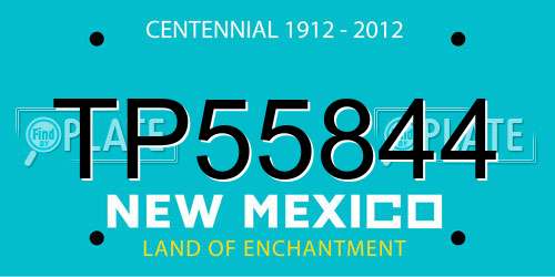 TP55844 New Mexico License Plate