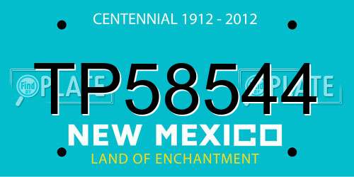 TP58544 New Mexico License Plate