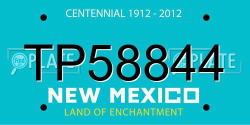 TP58844 New Mexico License Plate