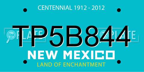 TP5B844 New Mexico License Plate