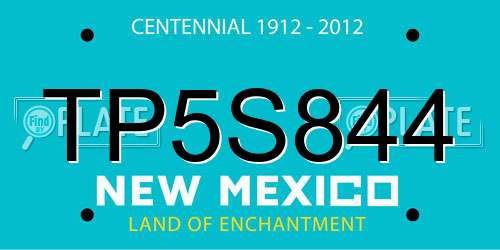 TP5S844 New Mexico License Plate