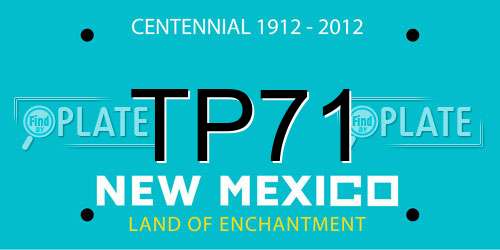 TP71 New Mexico License Plate