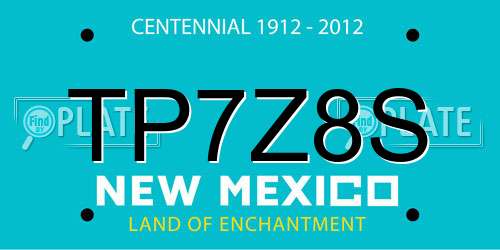TP7Z8S New Mexico License Plate