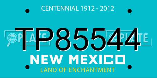 TP85544 New Mexico License Plate