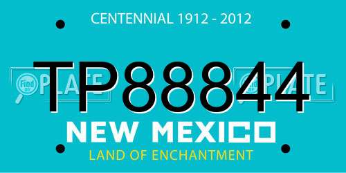TP88844 New Mexico License Plate