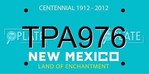 TPA976 New Mexico License Plate