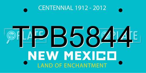 TPB5844 New Mexico License Plate