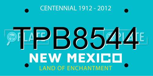 TPB8544 New Mexico License Plate