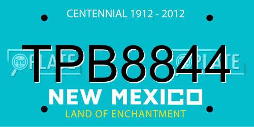 TPB8844 New Mexico License Plate